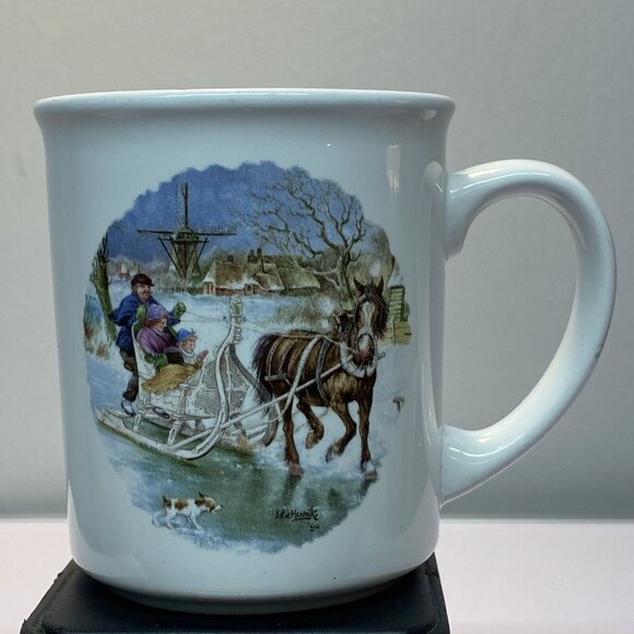 Vintage 1984 Ter Steege BV Holland Royal Schwabap Hand Decorated Coffee Cup Mug - Picture 1 of 7